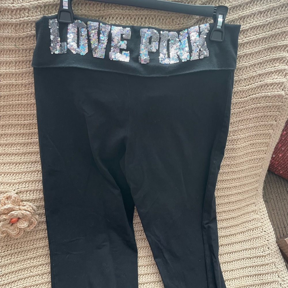 Y2K Victoria Secret Love PINK Sequin full-length bootcut bottoms